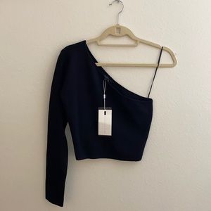 Endless Rose asymmetrical sleeve knit top